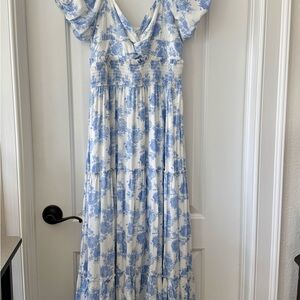 Altar'd State Blue and White Floral Sundress